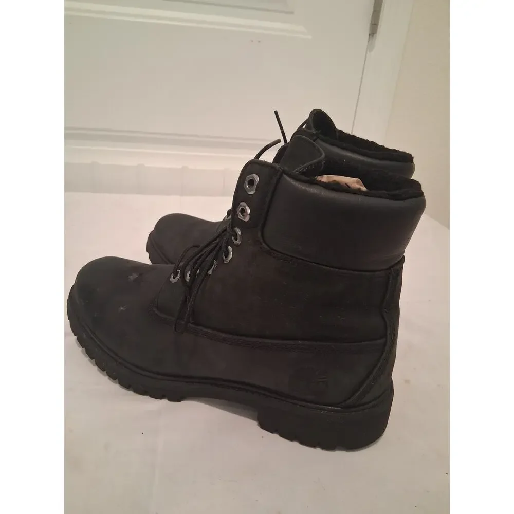 Timberland Black Waterproof Roll-Top Fleece Lined Boots 6
